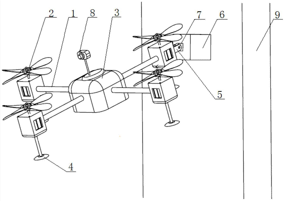 Adaptive flying adsorption wall-climbing robot