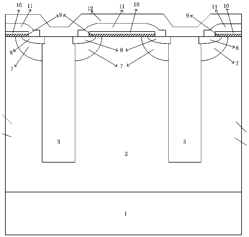 Anti-emi super junction vdmos device structure and its preparation method