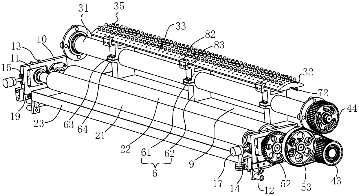 Transverse adhesive dispensing device