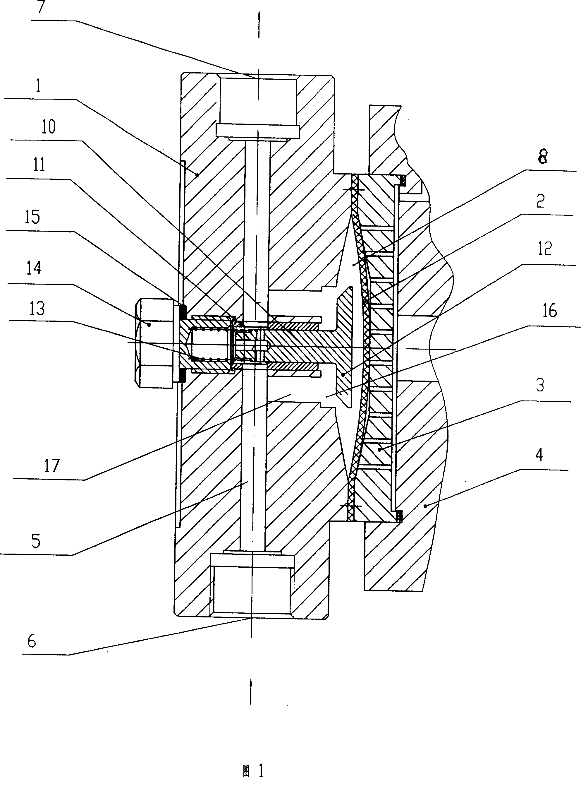 Hydraulic diaphragm type metering pump with preposed diaphragm protection plate structure