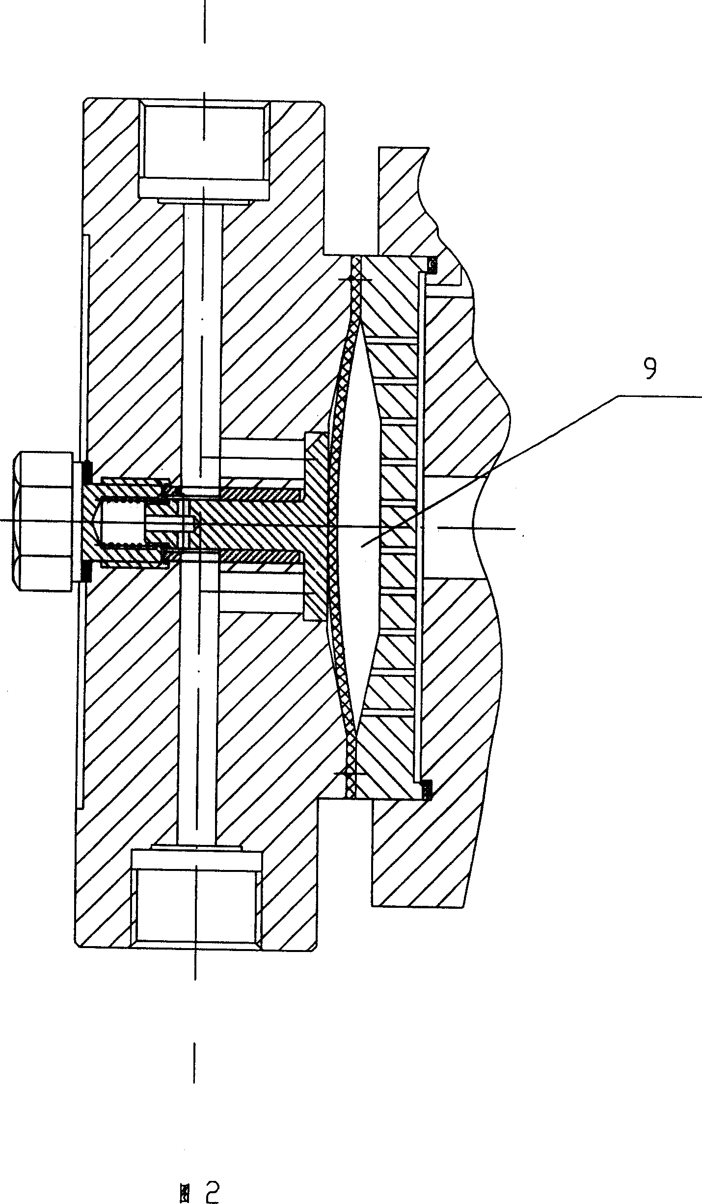 Hydraulic diaphragm type metering pump with preposed diaphragm protection plate structure