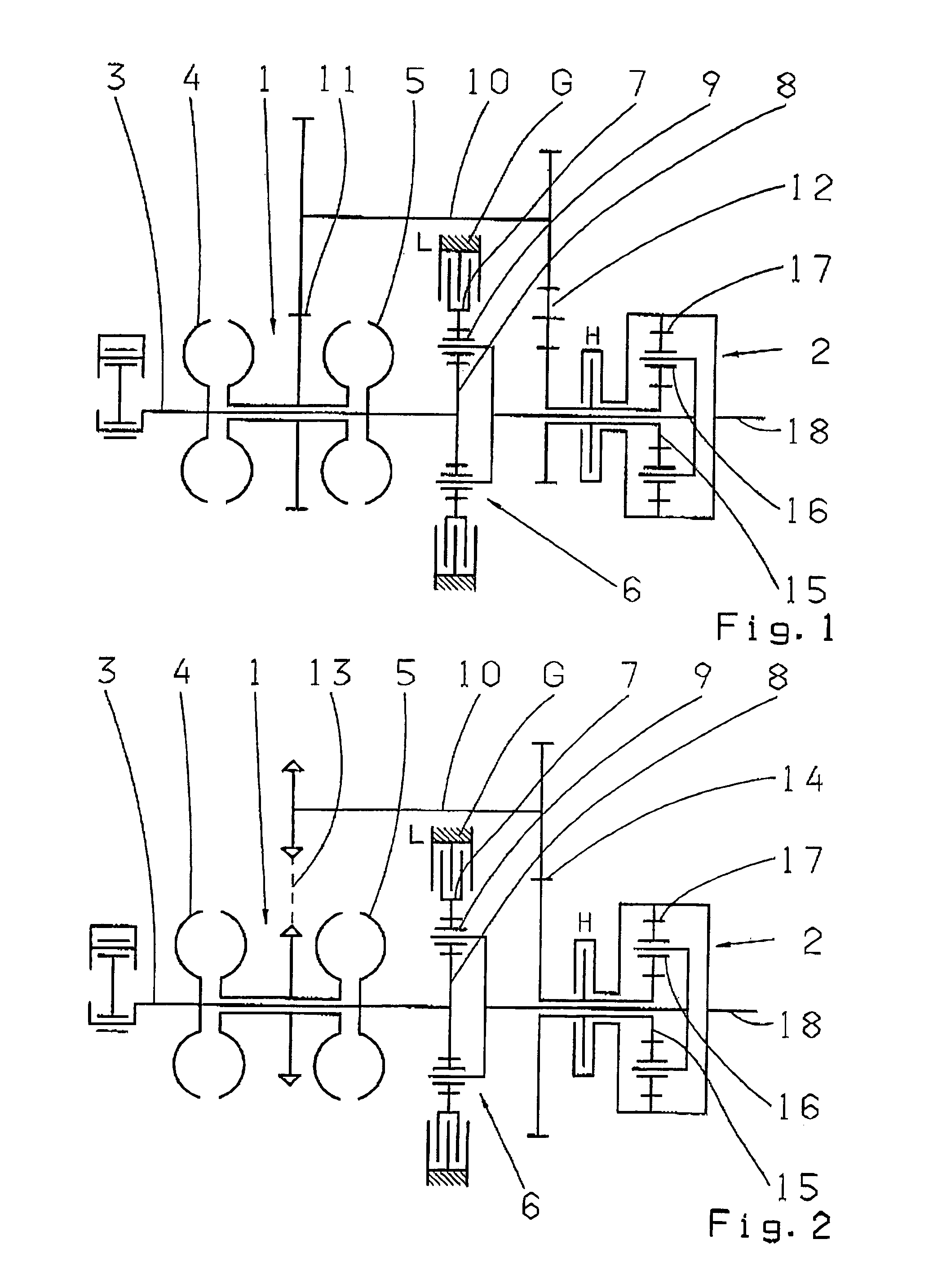 Split power transmission to include a variable drive
