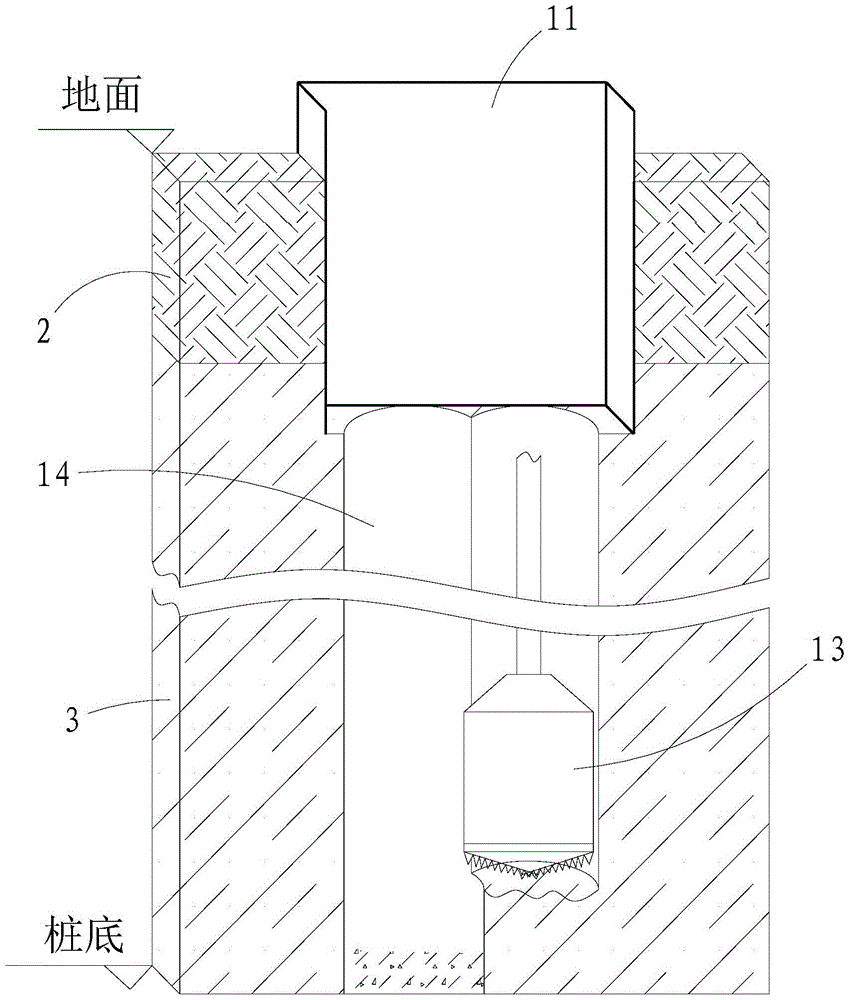Forming method for square pile hole
