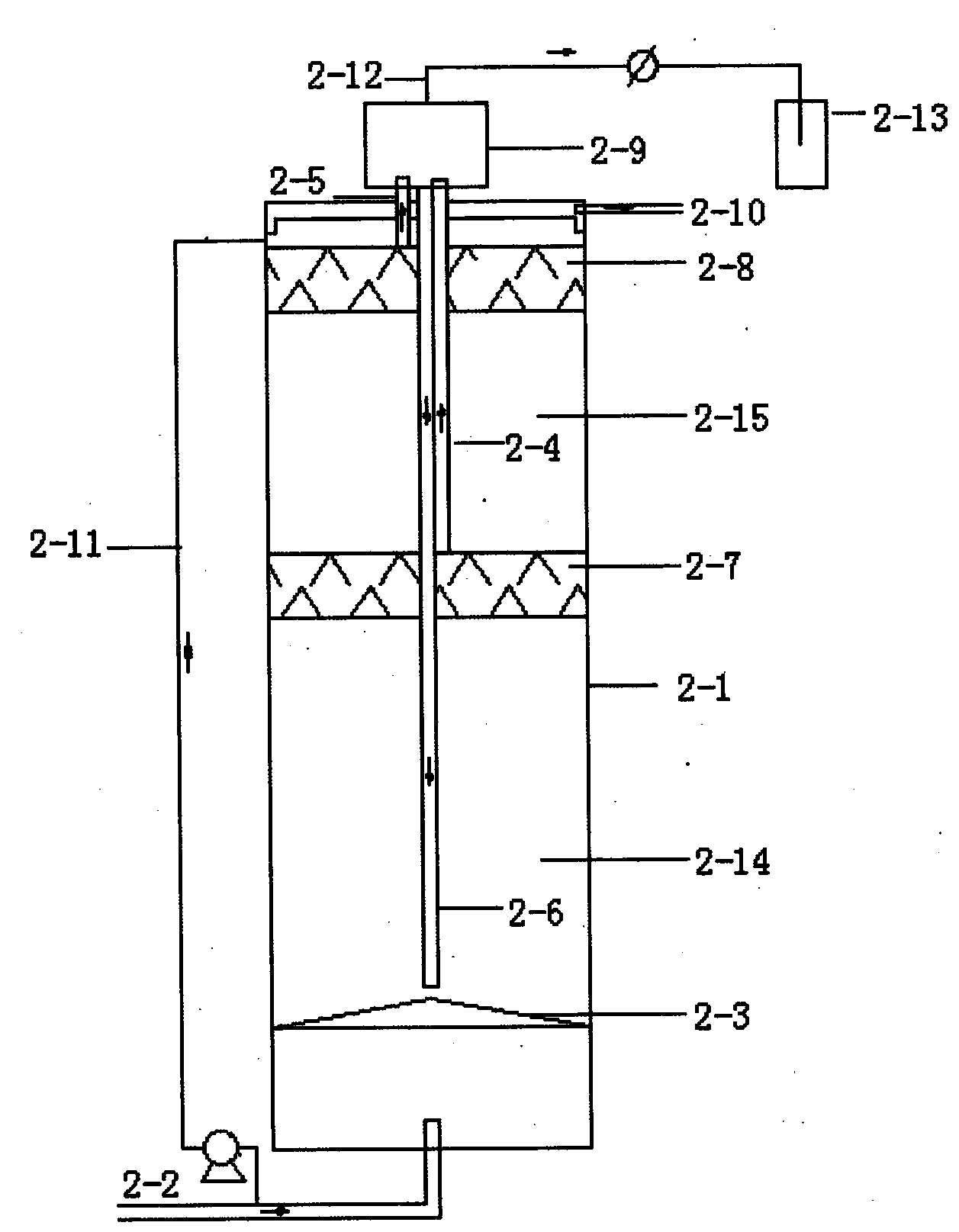 Treatment device and method of printing and desizing mixed wastewater