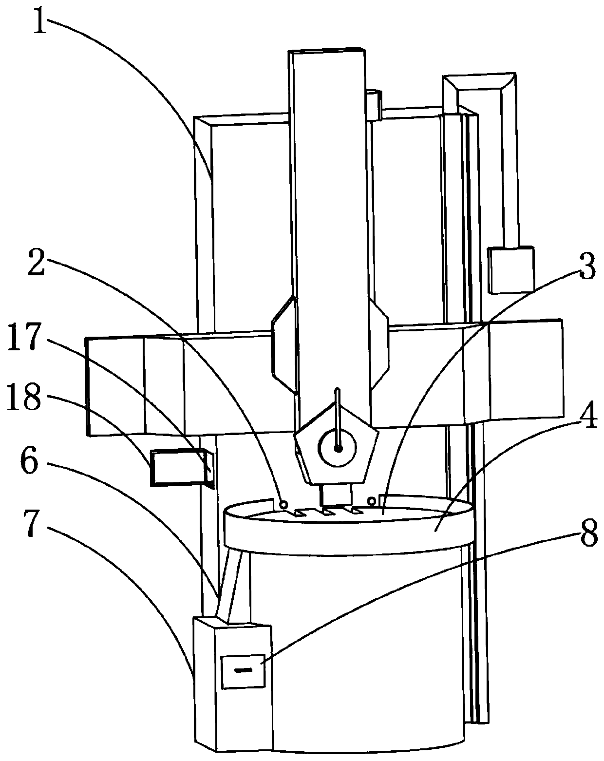 High-precision vertical lathe with small occupied space