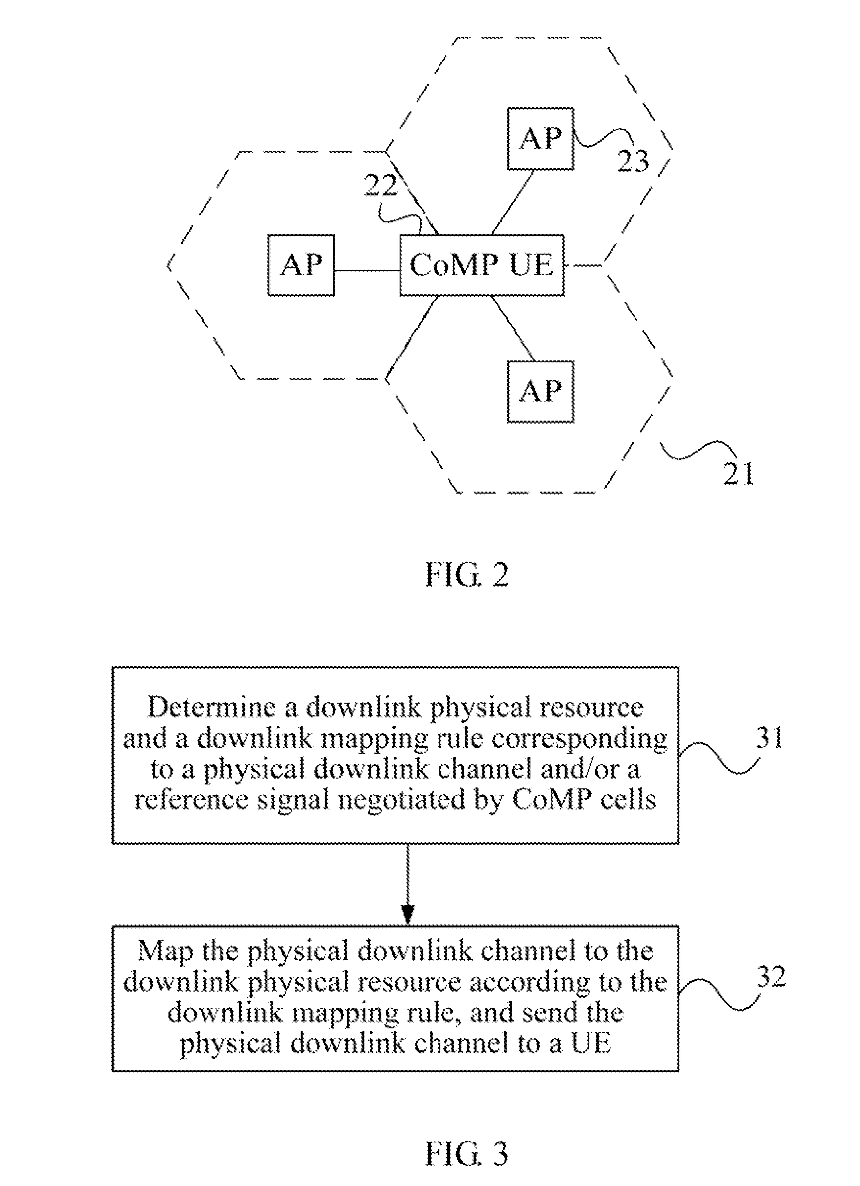 Downlink transmission method in a coordinated multi-point transmission system, network device, and wireless system