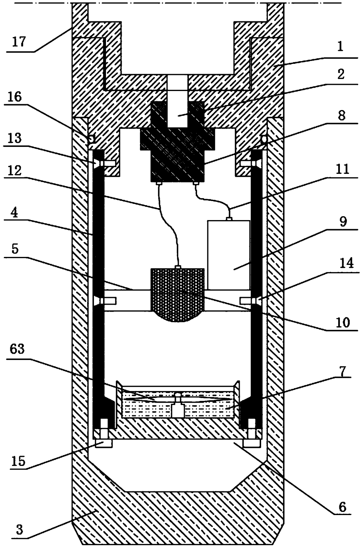 Direction determining device in drilling hole for crustal stress testing according to hydrofracturing method