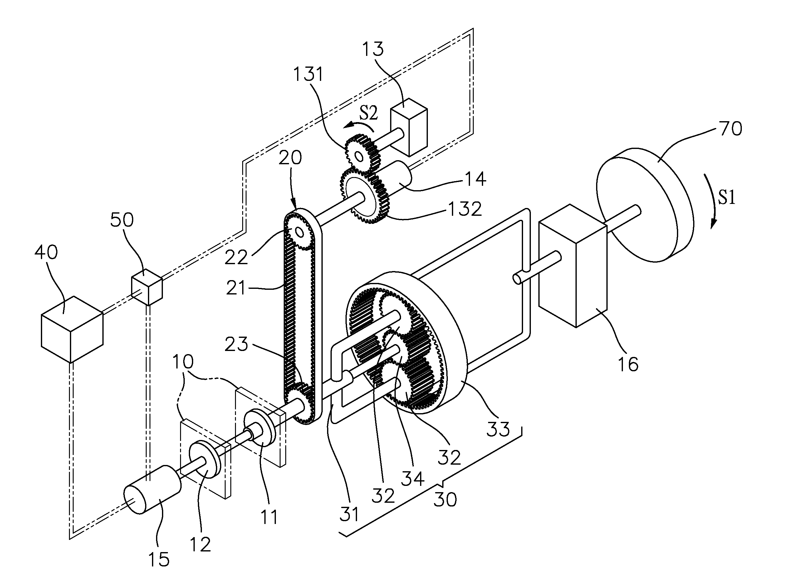 Electric power split hybrid system