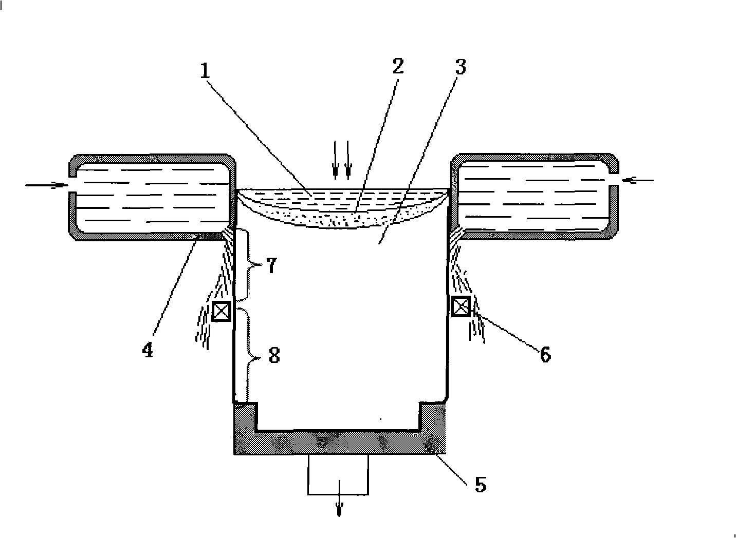 Ingot-casting area water cooling technique during aluminum alloy semi-continuous casting