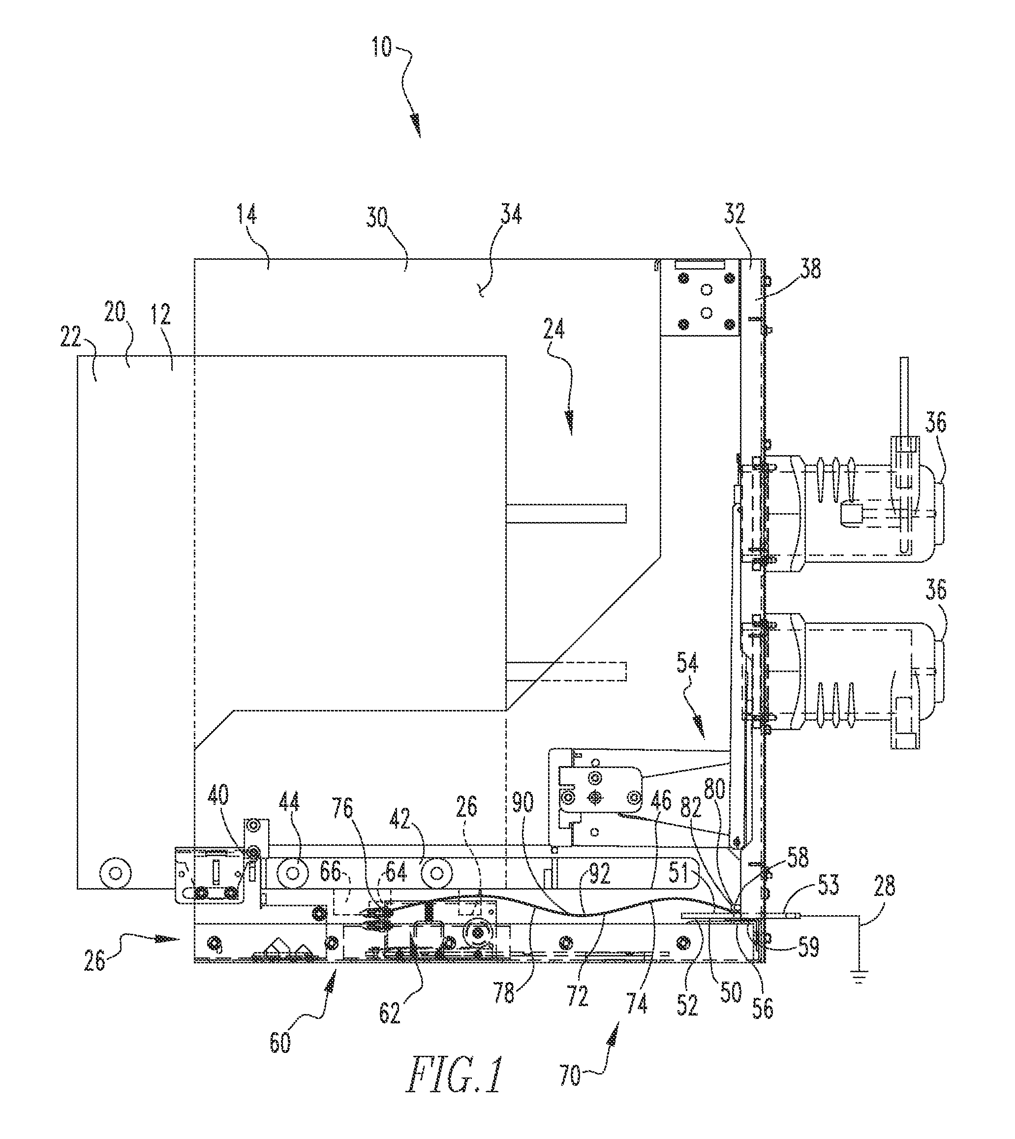 Switchgear enclosure housing assembly including an extendable conductor assembly