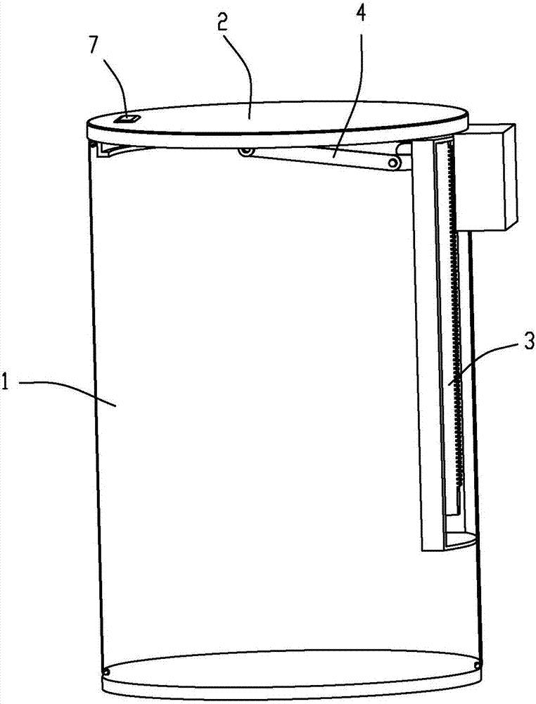 A new type of trash can lid opening structure