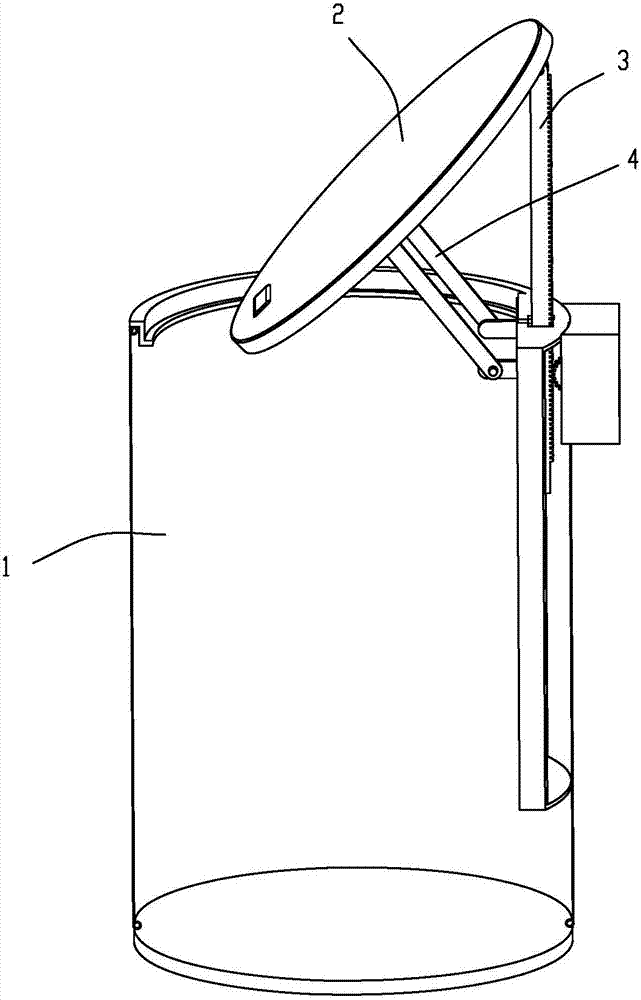 A new type of trash can lid opening structure