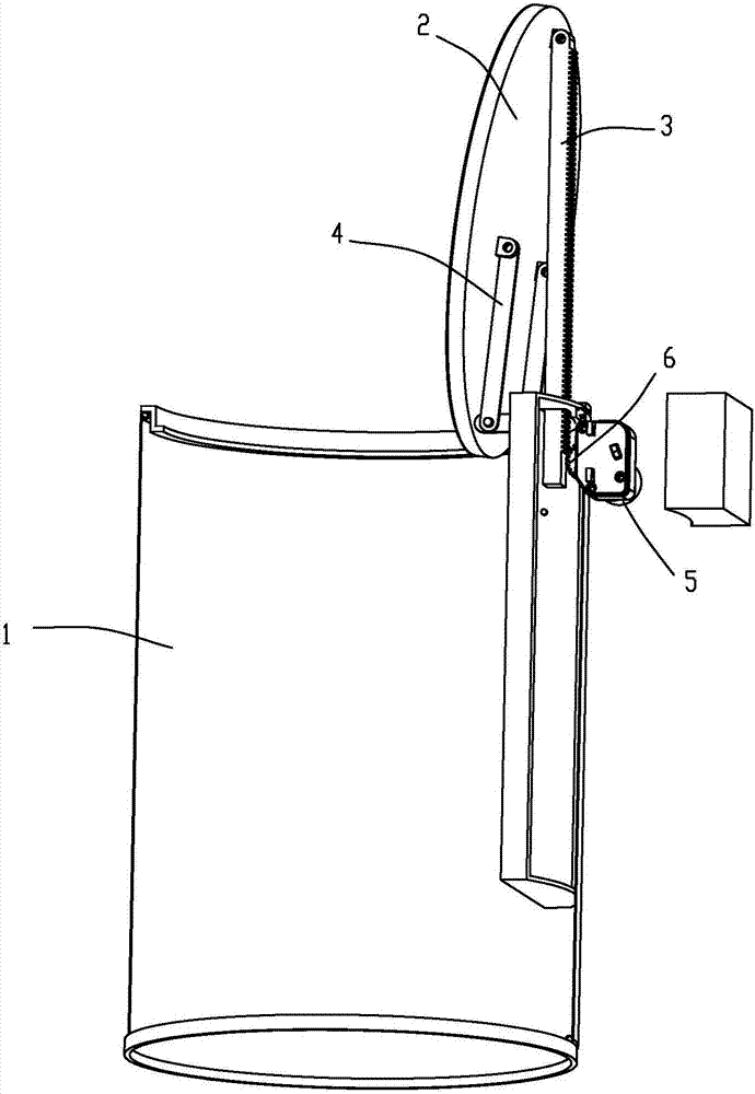 A new type of trash can lid opening structure