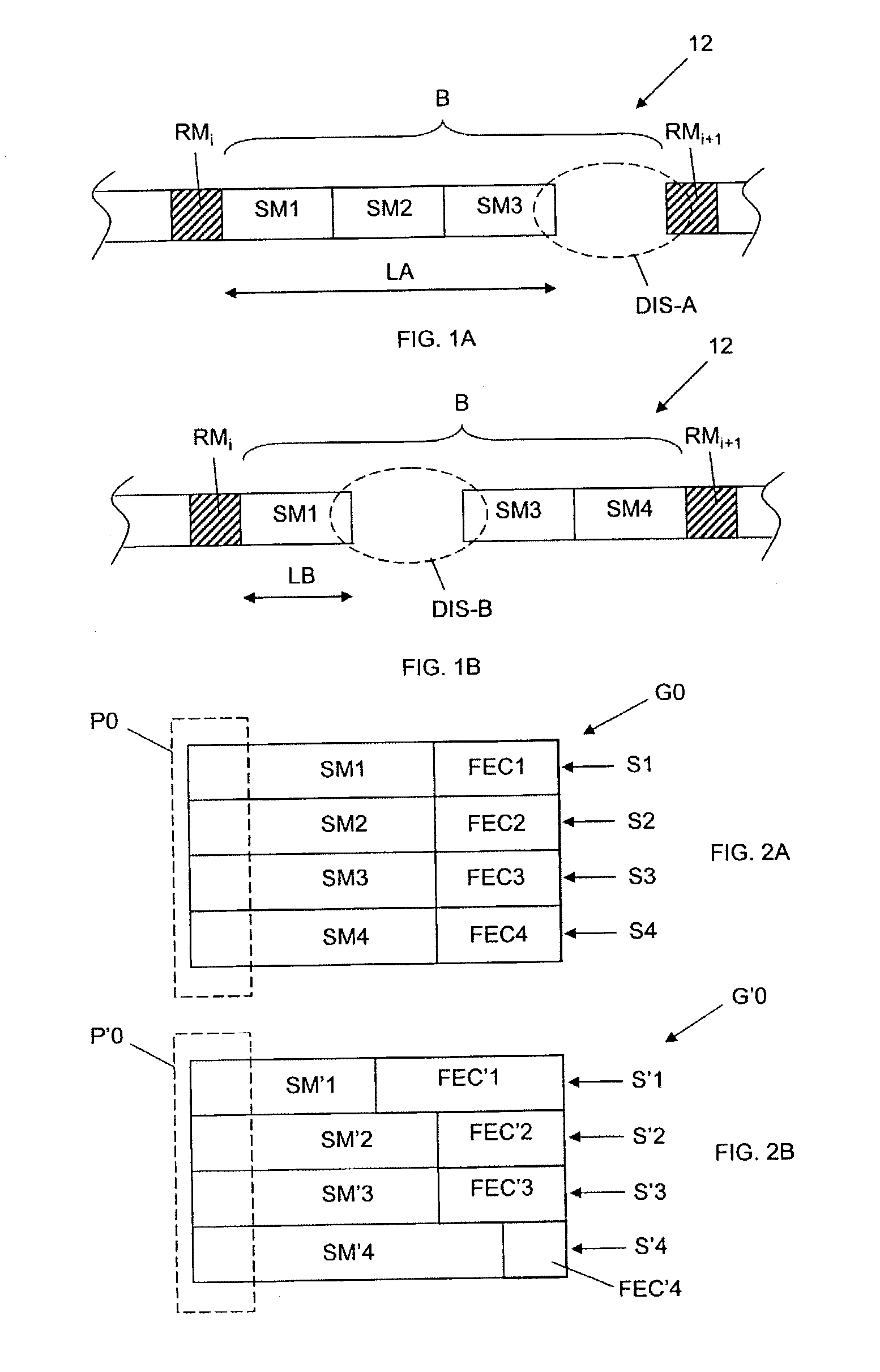 Device and method for inserting error correcting codes and for reconstructing data streams, and corresponding products