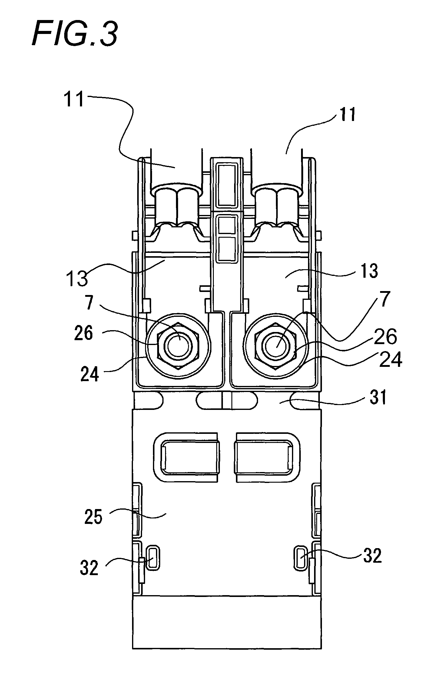 Structure for attaching service plug