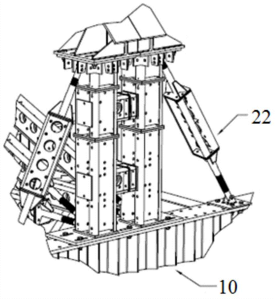 Jig frame top tool for temporarily supporting and uploading steel structure