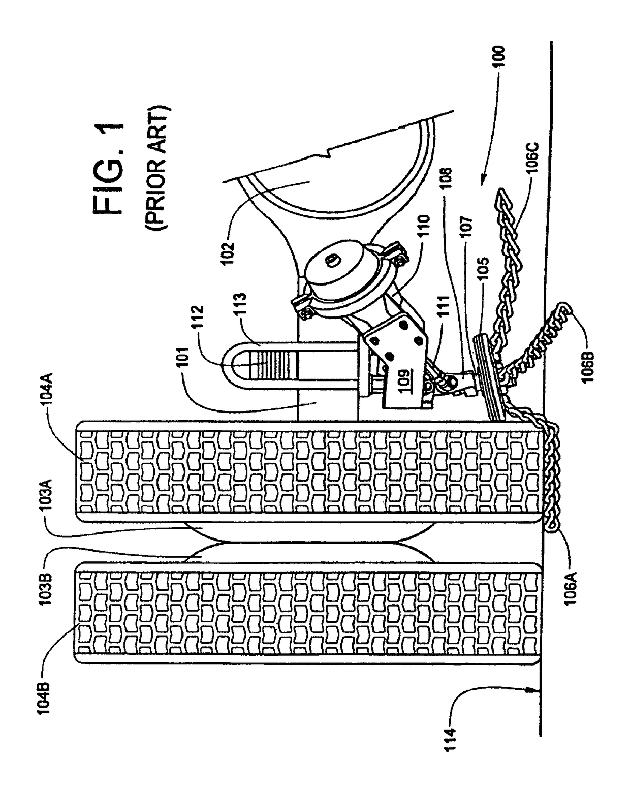 Pneumatically-operated rigid linear chain and sprocket actuator for deploying a vehicle snow chain traction system