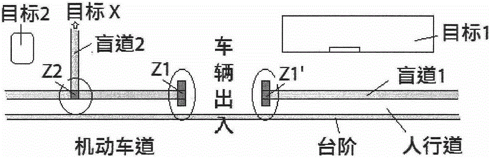 Directional blind sidewalk and constructing method thereof, directional blind sidewalk surface pattern block production method, and blind sidewalk member