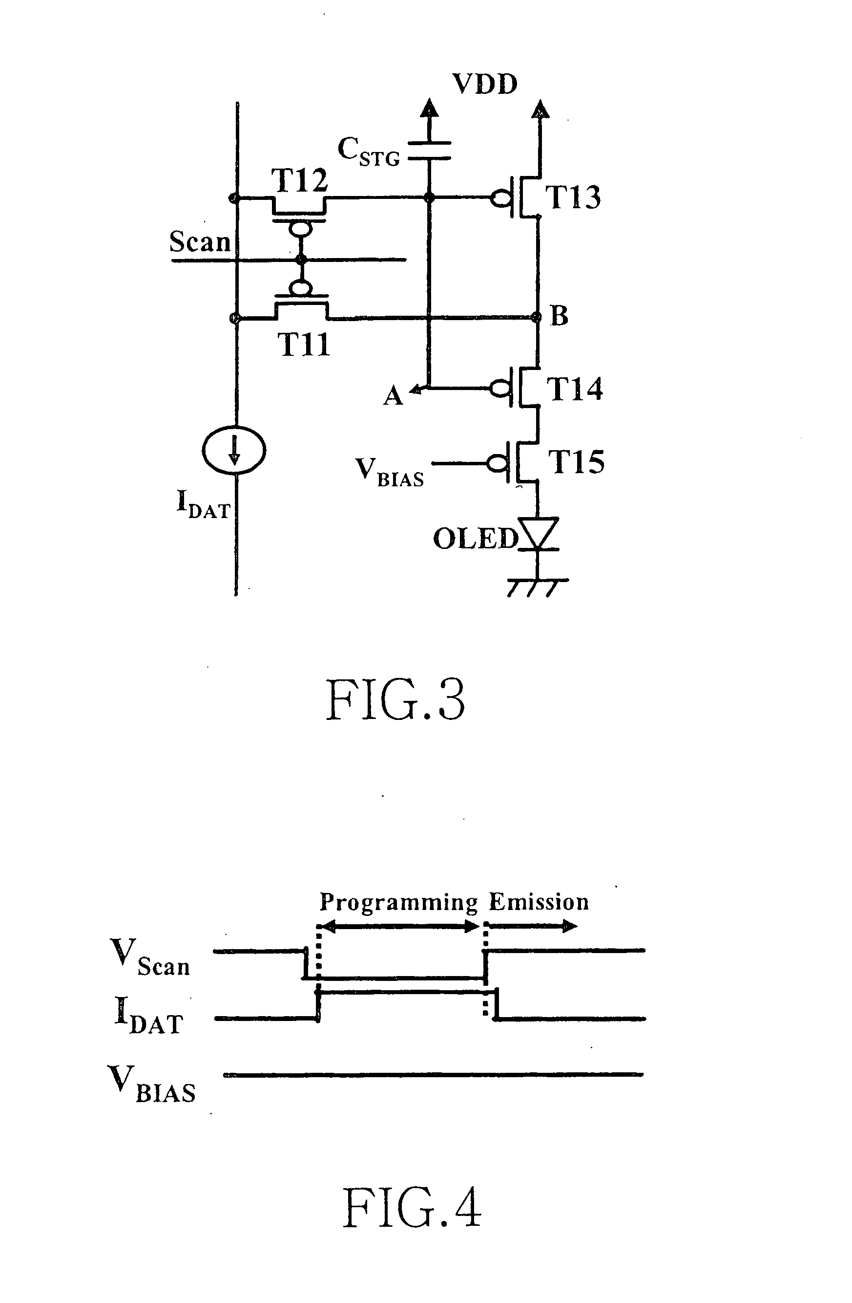 Picture element structure of current programming method type active matrix organic emitting diode display and driving method of data line