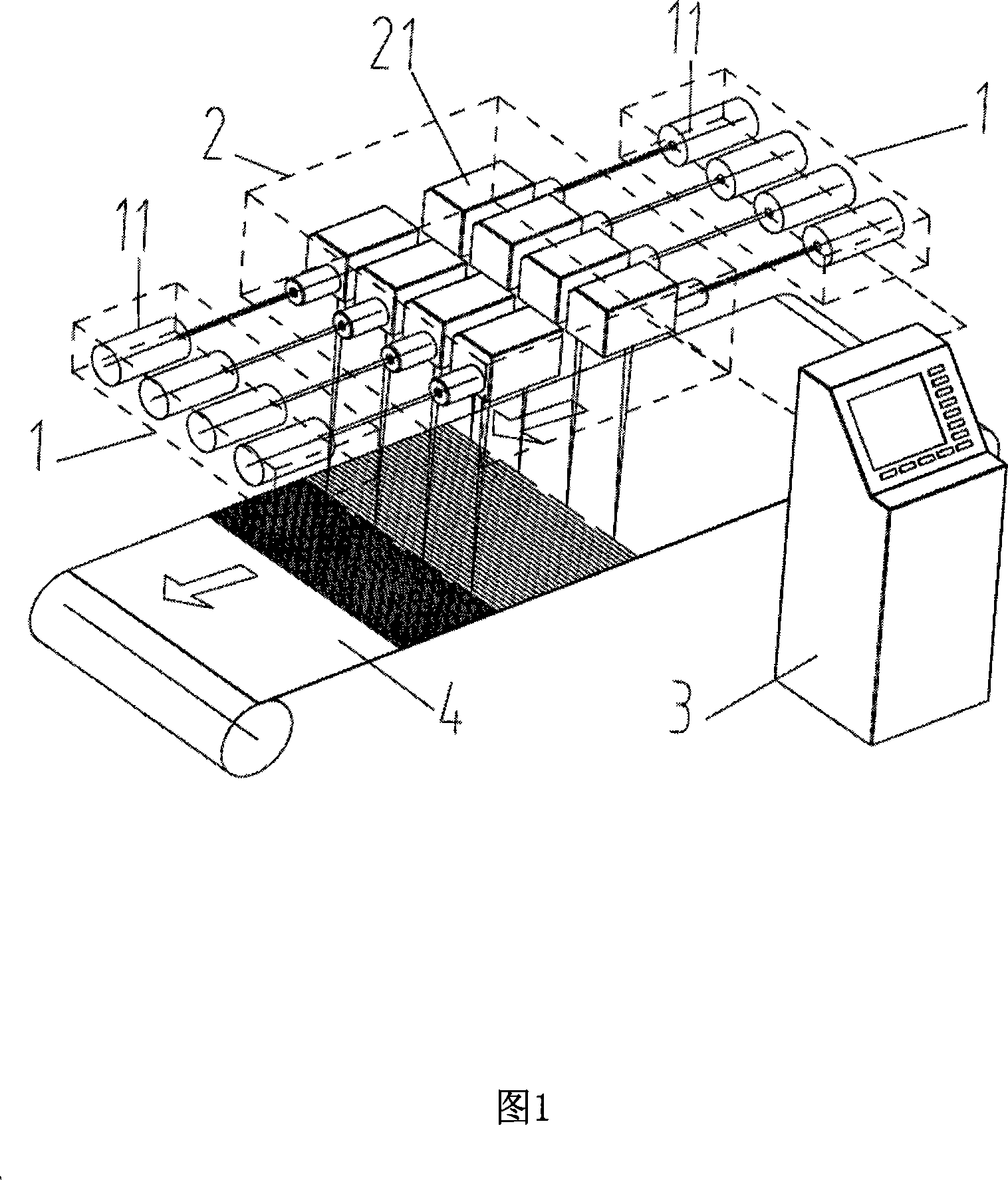 Laser on-line high speed scratching device based on vibrating mirror array