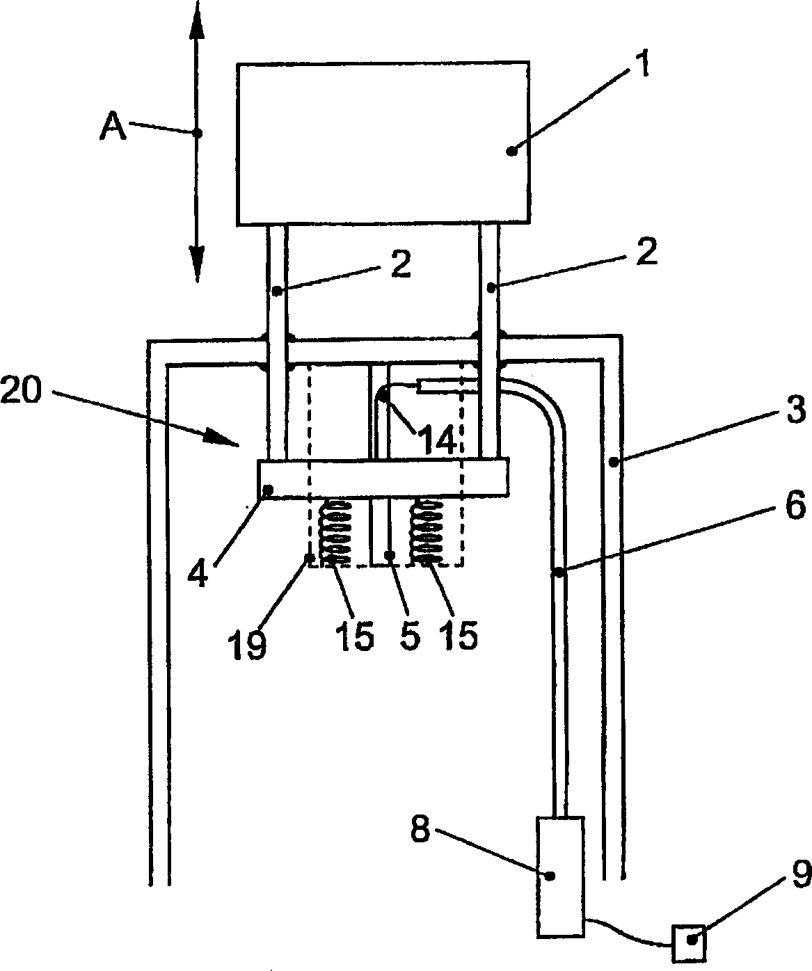 Adjuster device for height adjustment of a headrest
