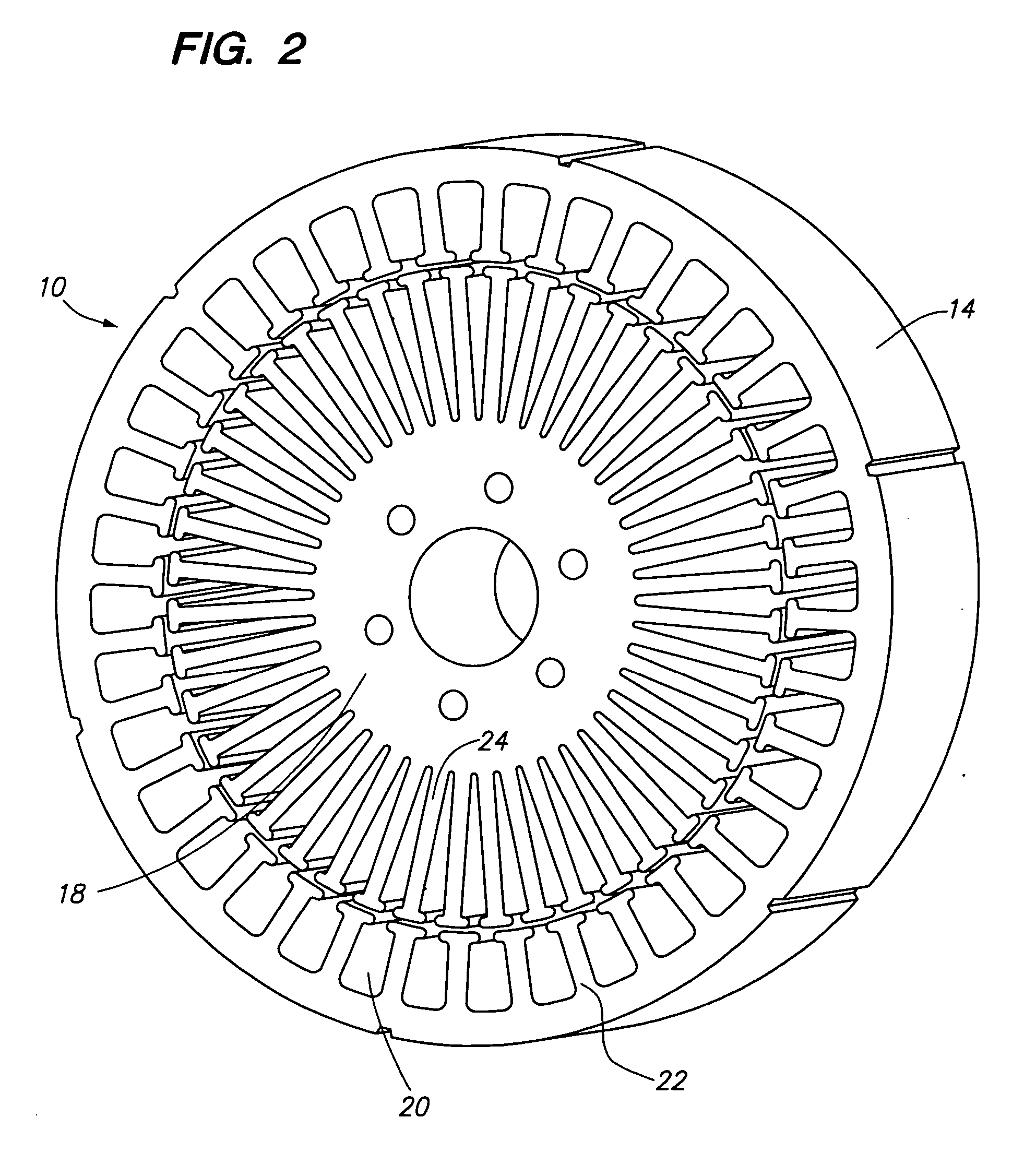 AC induction motor having multiple poles and increased stator/rotor gap