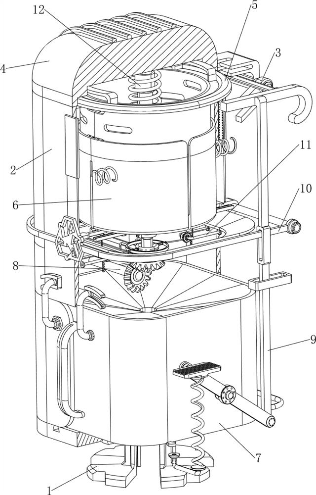 Dry-wet separation treatment device for kitchen waste