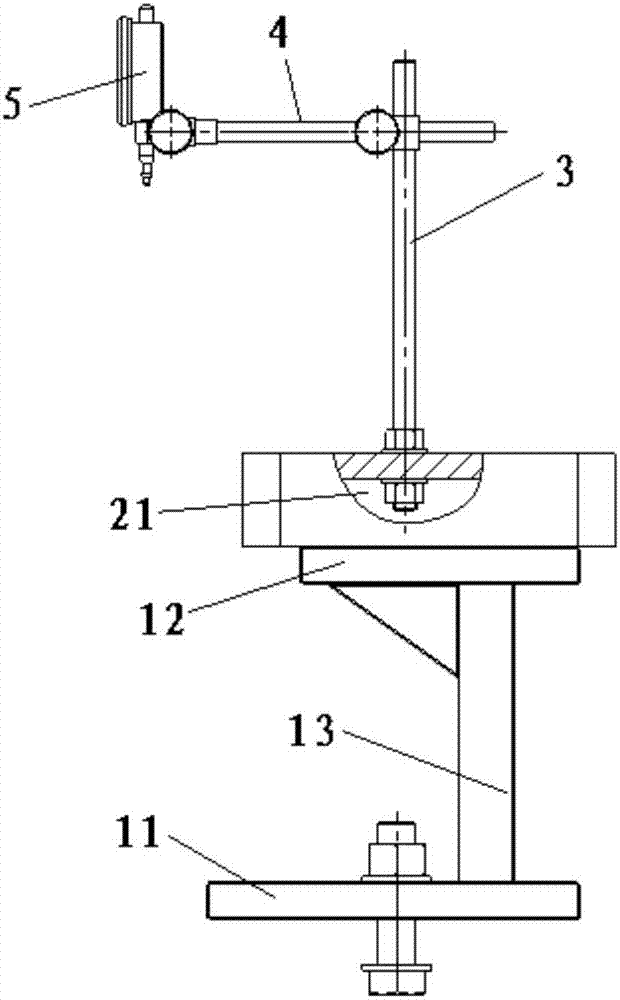 Cone hyperboloid gear milling positioning measuring tool and gear milling method