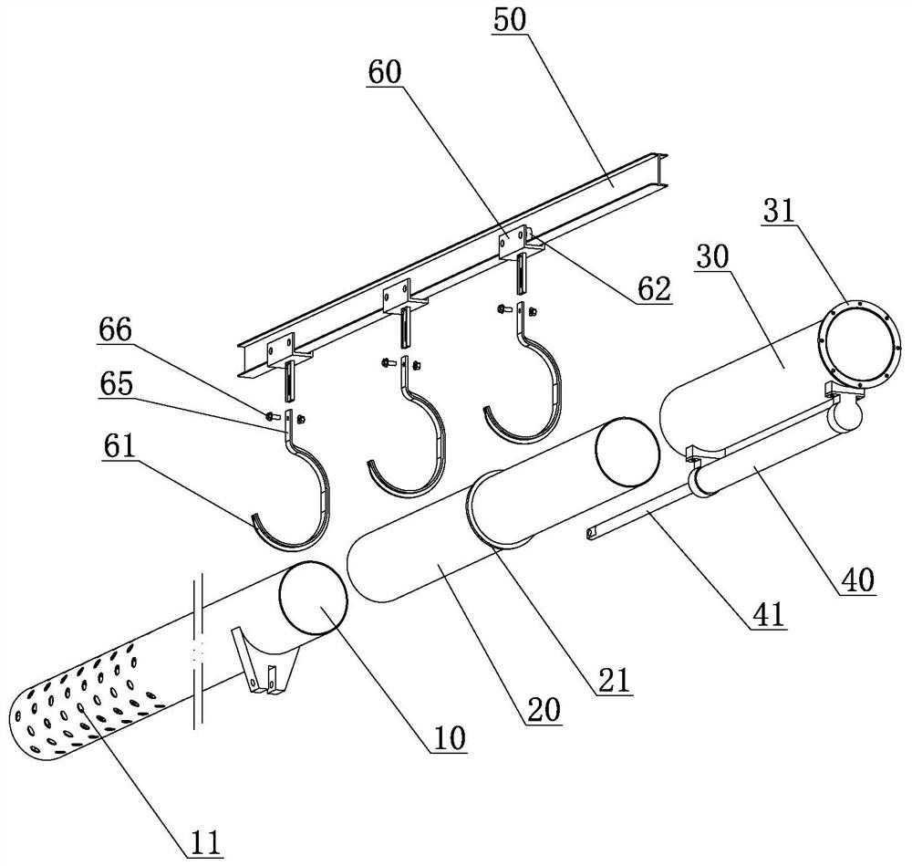 Telescopic gas extraction pipeline device