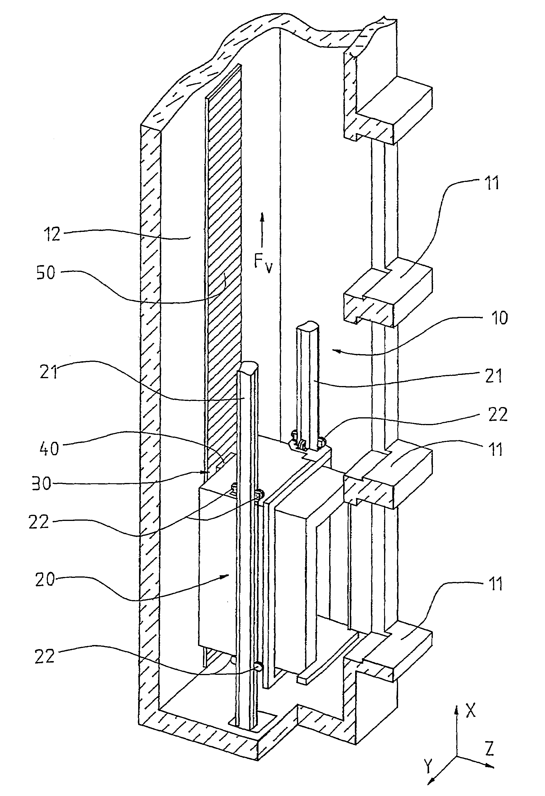 Elevator with transverse flux drive