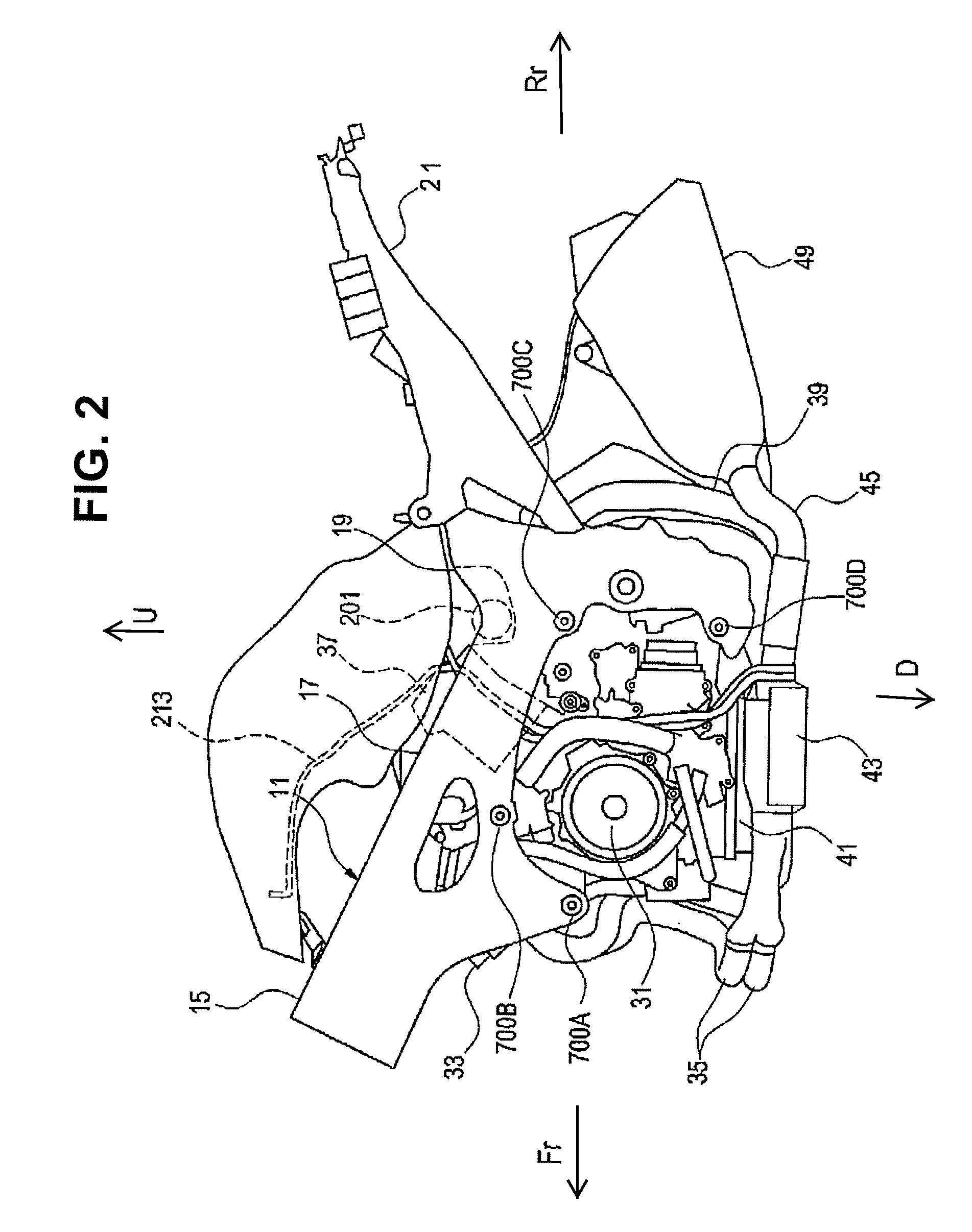 Canister mounting structure for a saddle-type vehicle, and vehicle incorporating same