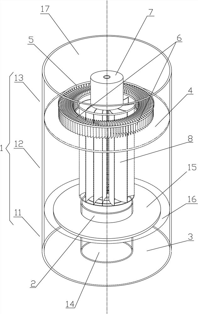 Internal and external cyclone reverse shunting-type air dedusting method and device