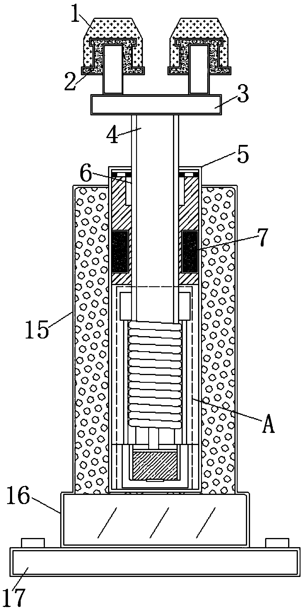 Damp-proof buffer for lifts