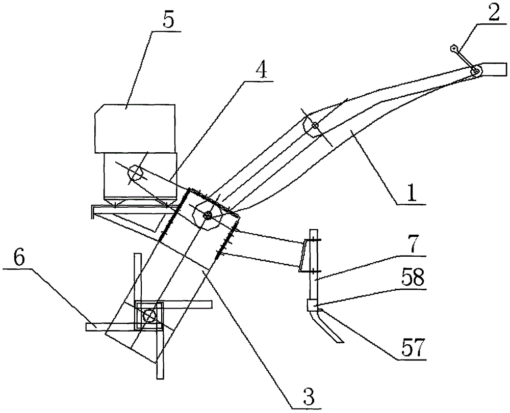 Micro-cultivator transmission mechanism for greenhouse