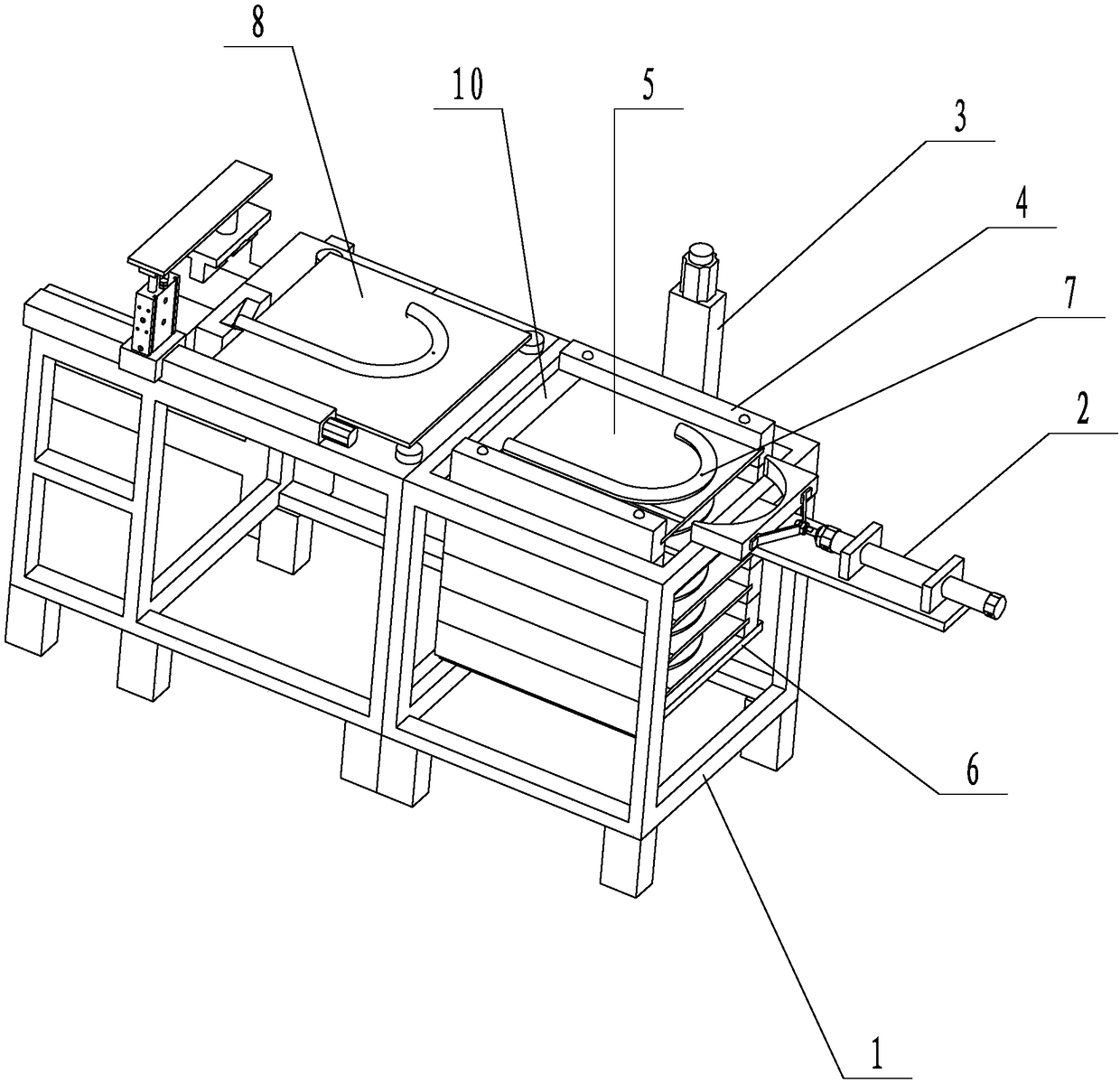 Automatic feeding mechanism for bend pipe polishing robot