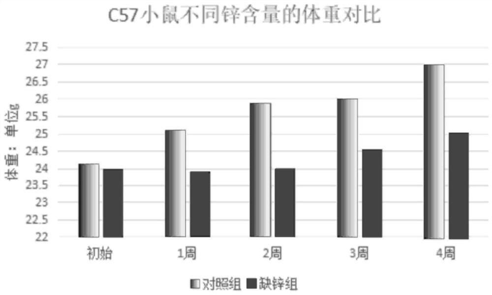 Mouse zinc deficiency model feed and preparation method and application thereof