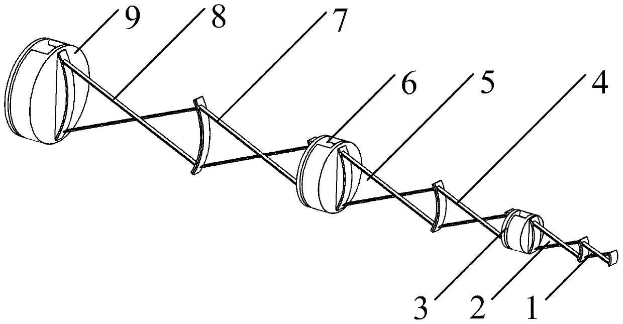 Passive bending axial rotation mechanism based on cambered surface free ends and three-reed crossed reeds