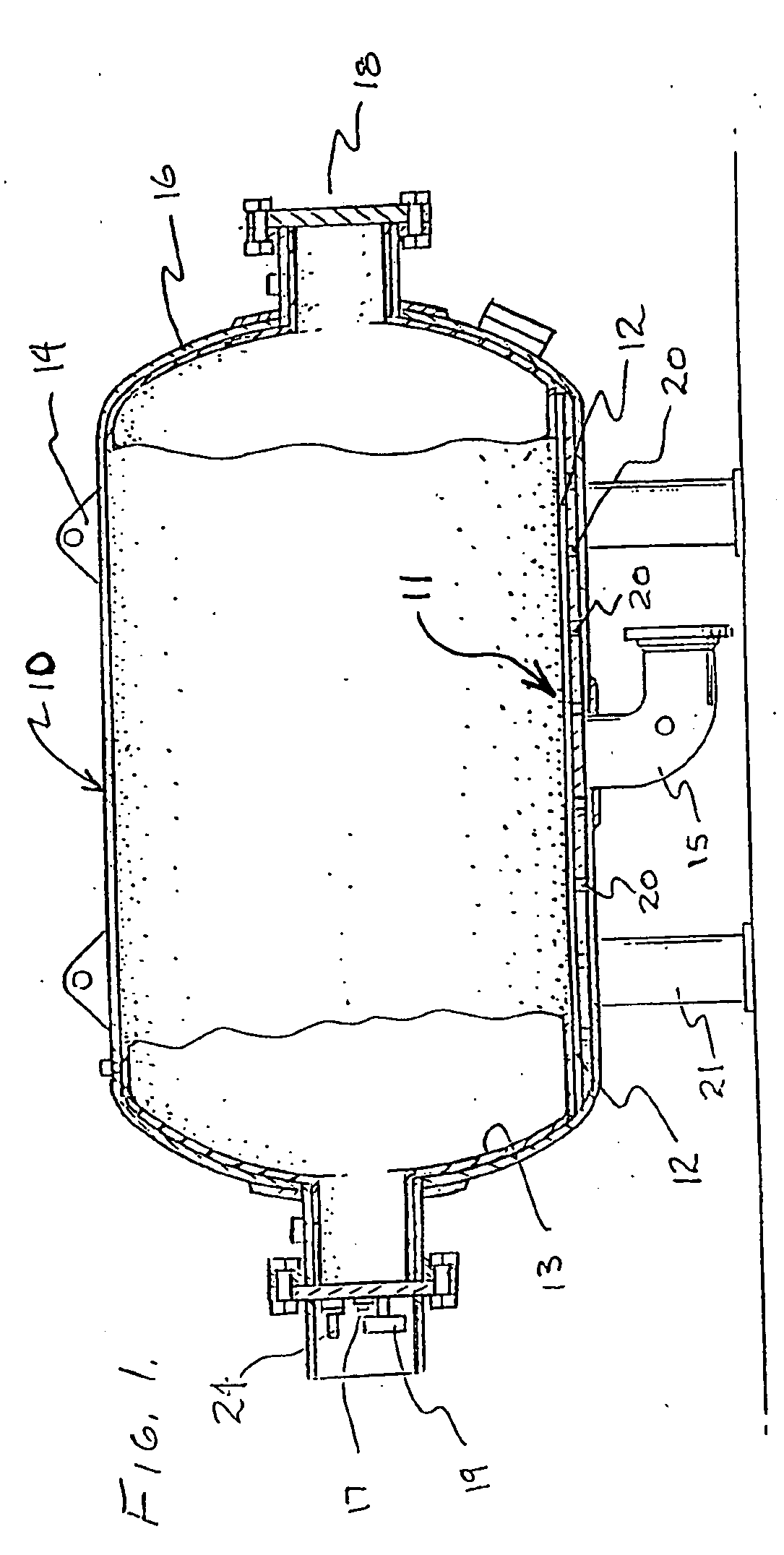 High flow nozzle system for flow control in bladder surge tanks