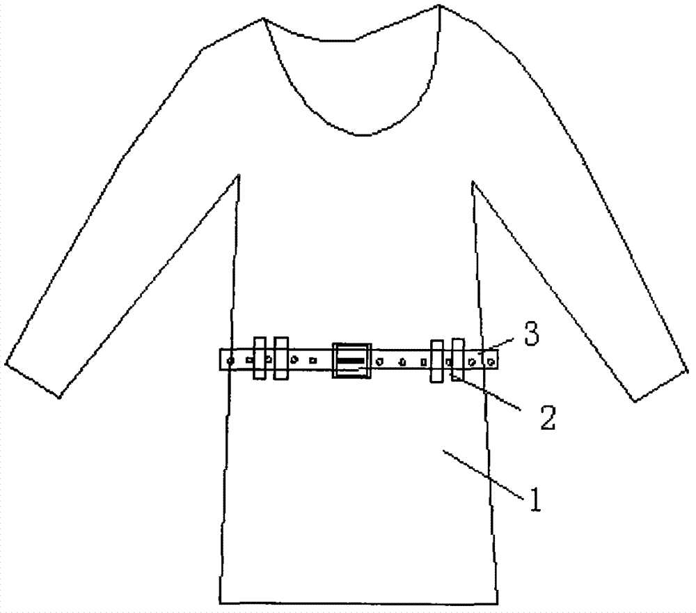 Garment having massaging effect and provided with waistband