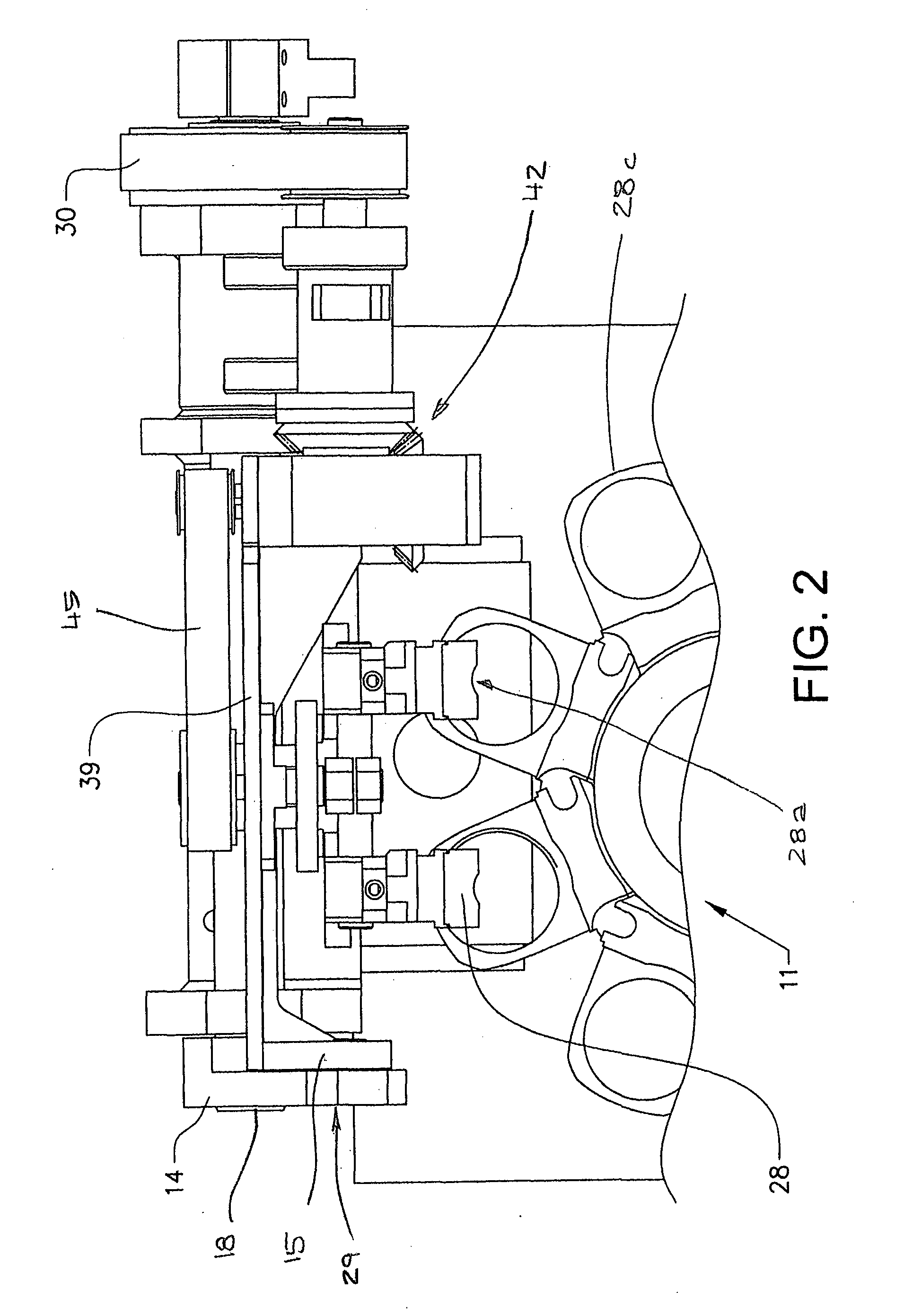 Method and arrangement for transferring packaging containers from a first unit to a second unit