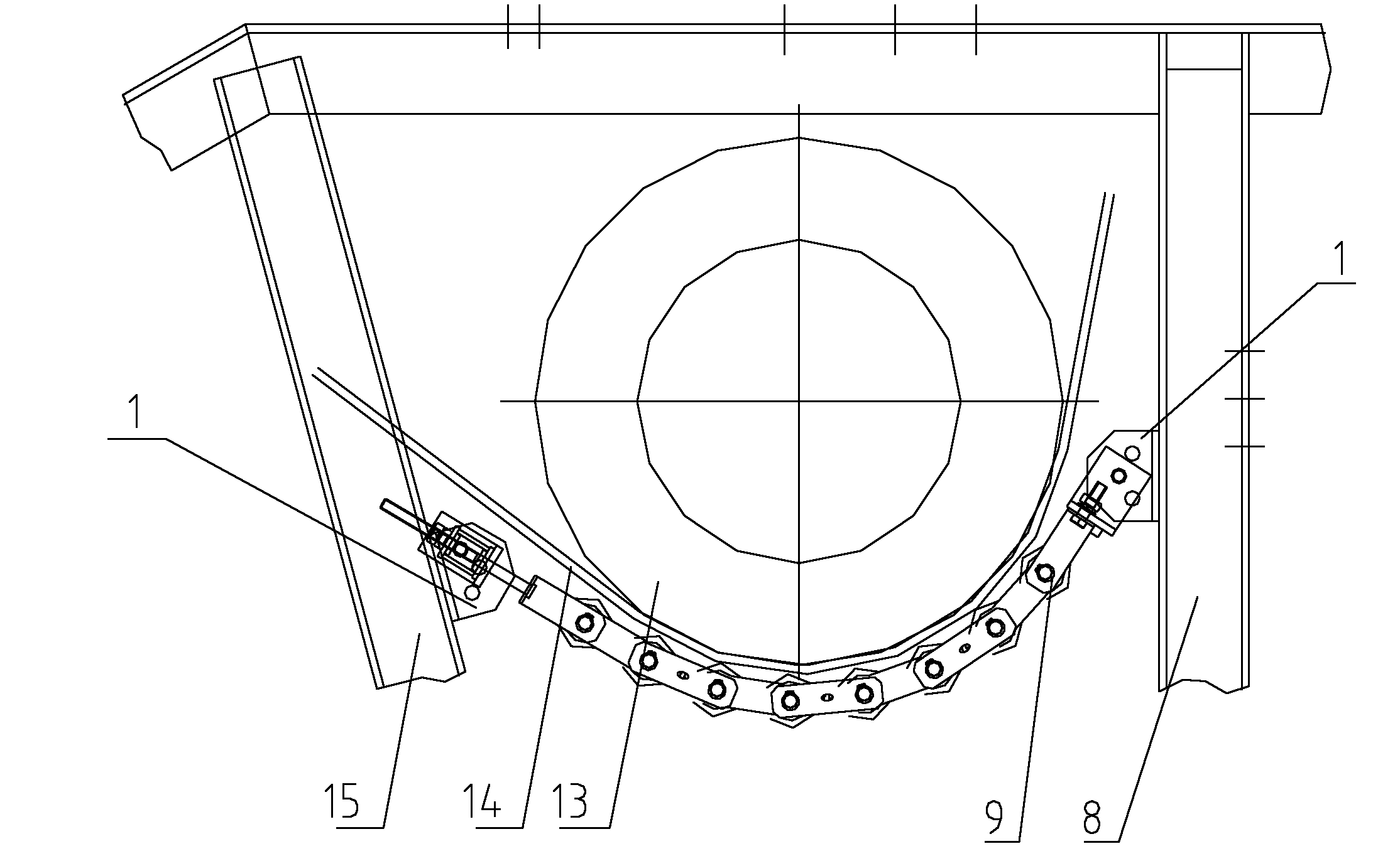 Positioning device for connecting parts of mounting tension carrier roller of handrail of escalator and method