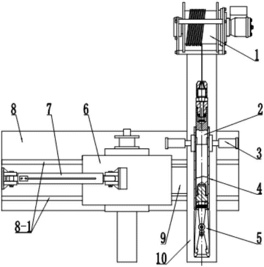 Switching device of submarine drill machine power head and wire line coring system