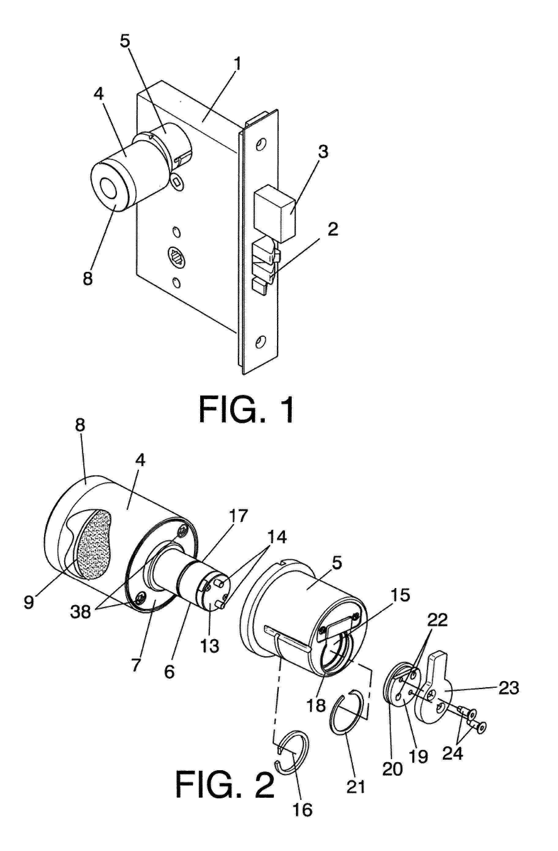 Electromechanical cylinder for lock