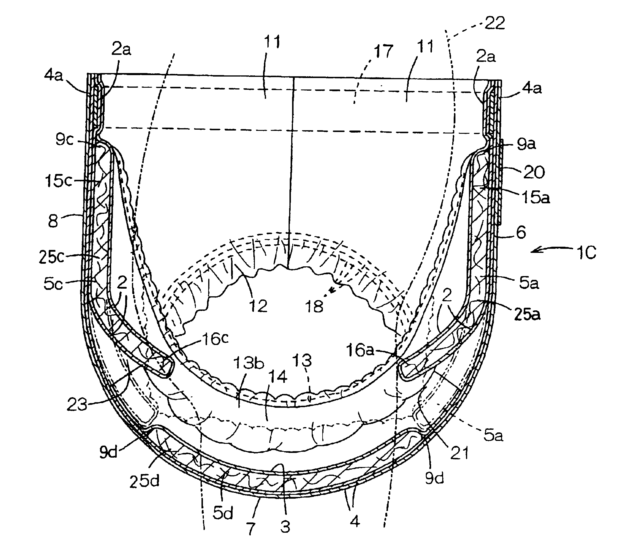 Disposable Absorbent Article With Excrement Receiving Pocket