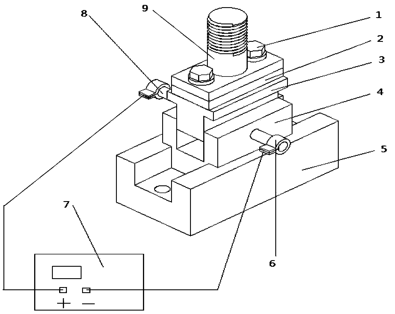 Metal electrification shearing test device and test method