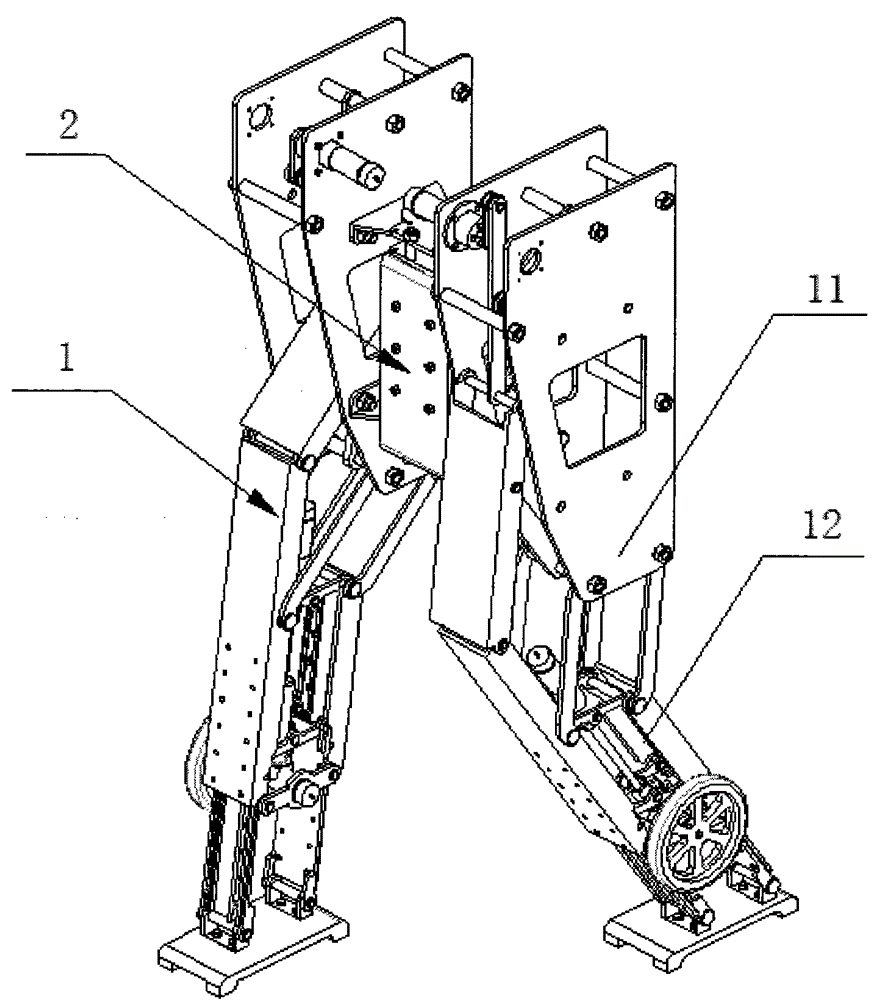 A biped robot walking mechanism