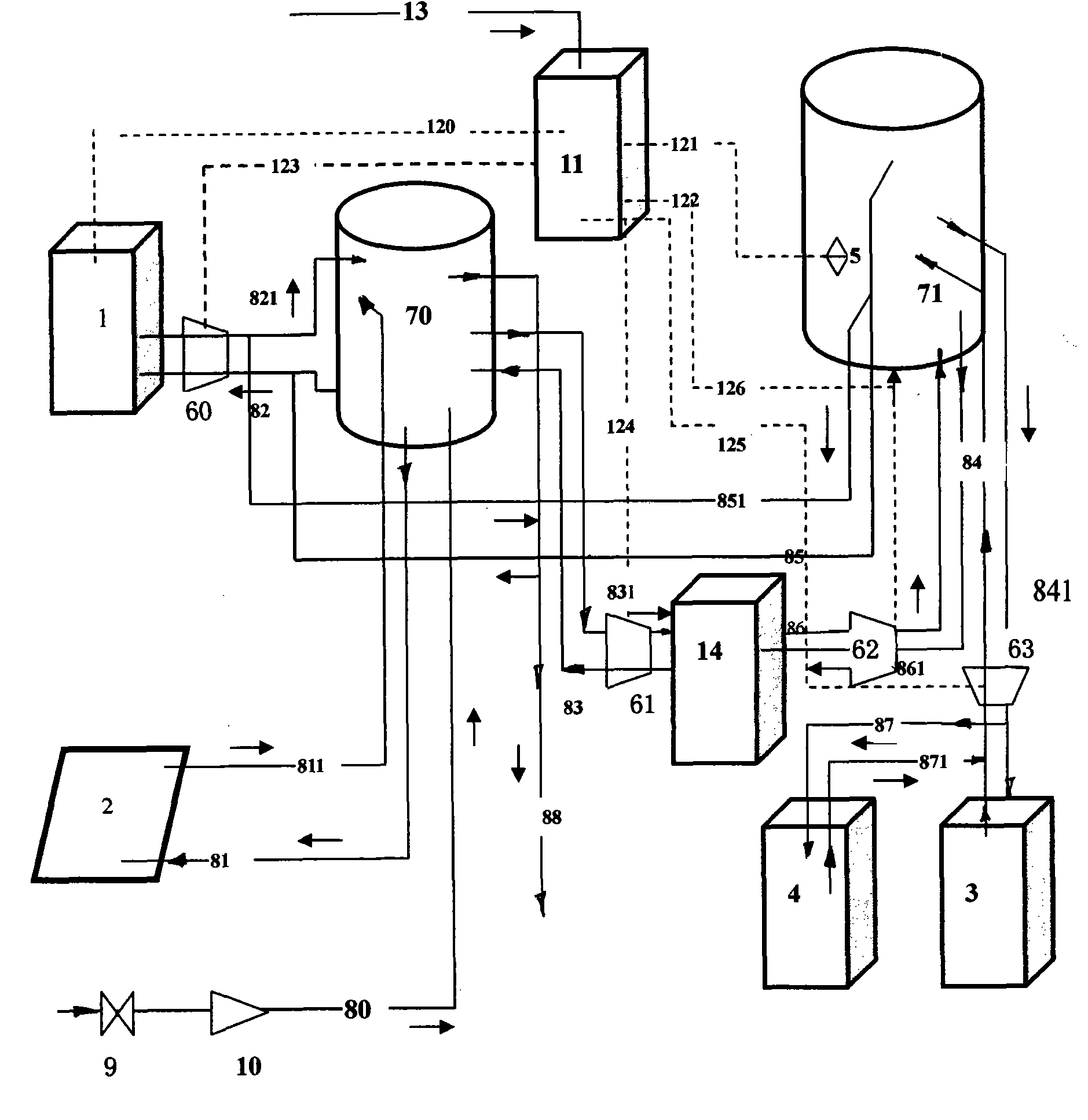 Energy-saving tri-link hot water and air conditioning integrated application device