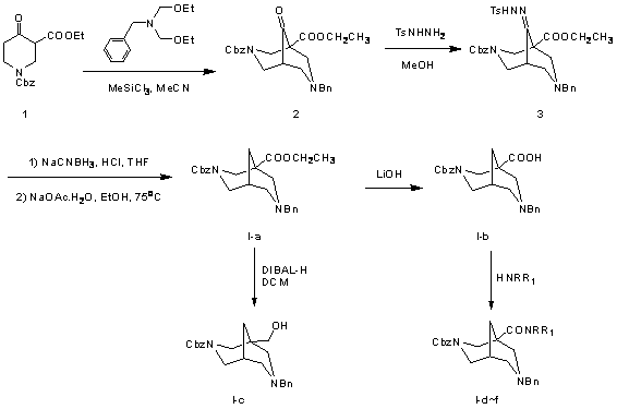 1,3,7-tri-substituted-diazabicyclo[3,3,1] nonane derivative and preparation method thereof