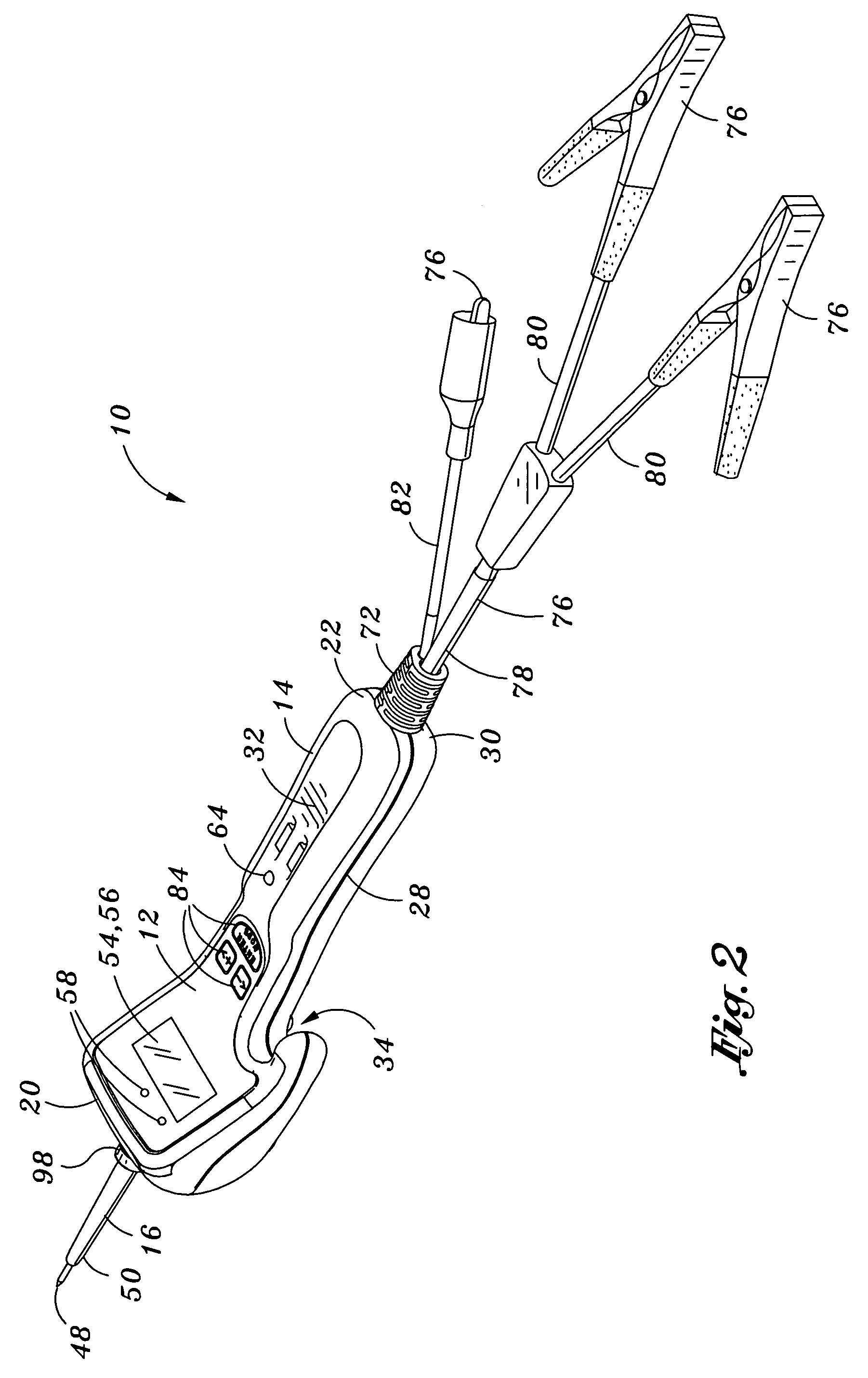 Energizable electrical test device for measuring current and resistance of an electrical circuit