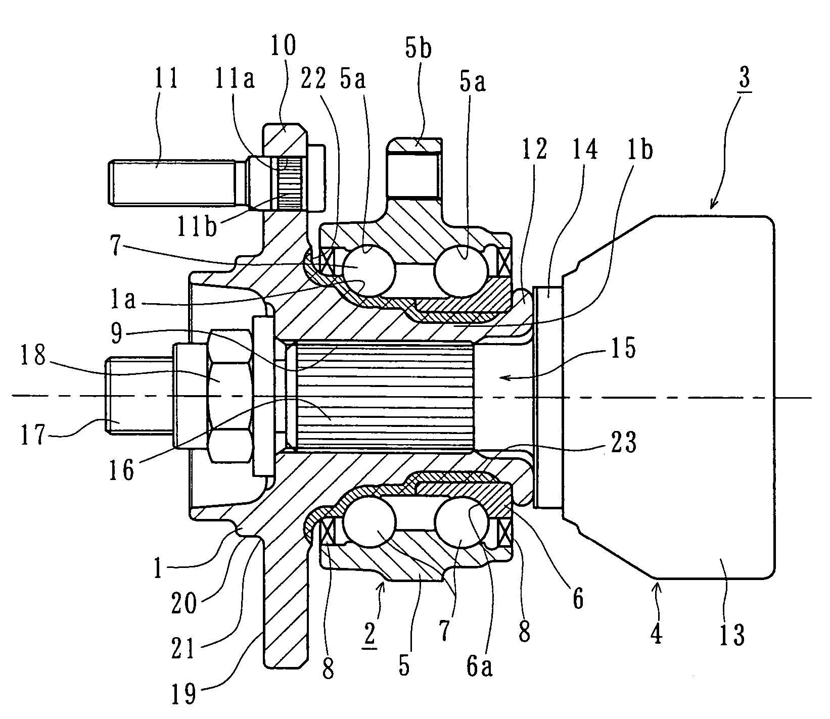 Bearing apparatus for a wheel of vehicle